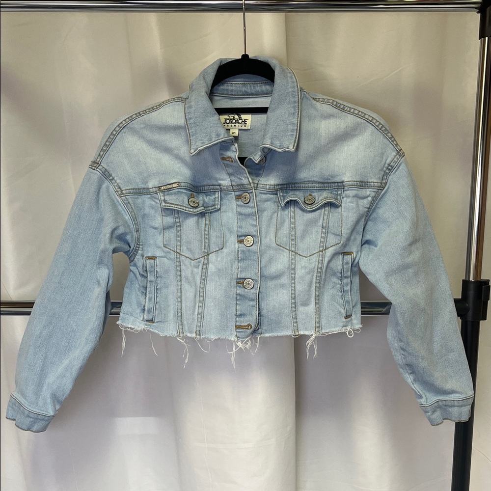 Jordache girls Denim Blue cropped Jean Jacket medium